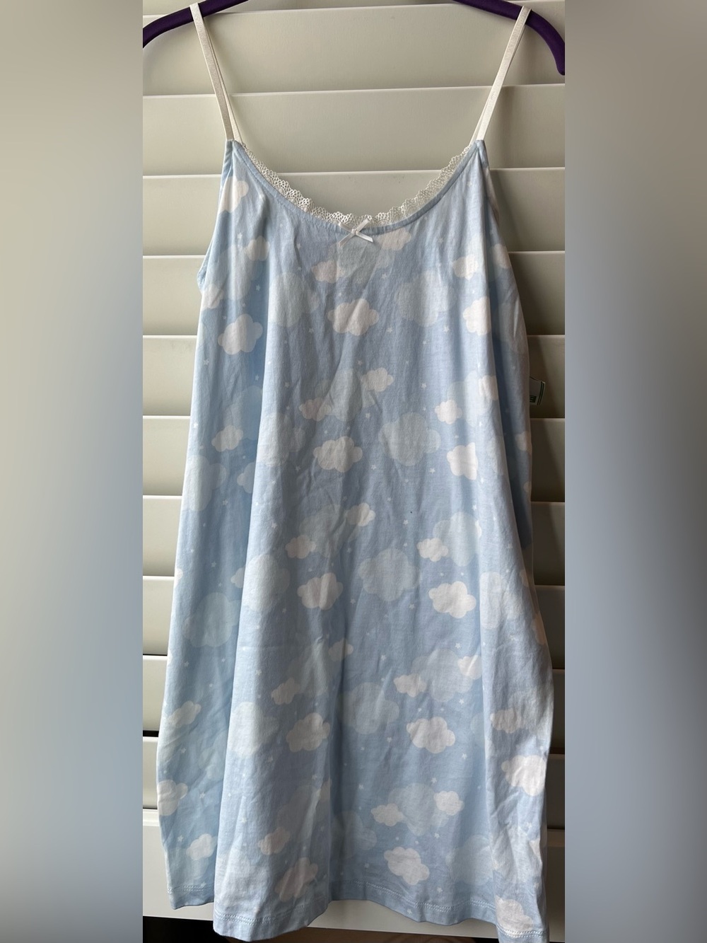 Aqua Lounge New Small Light Blue Cloud Print Slip Chemise - Picture 8 of 8